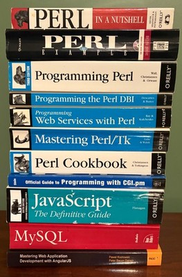 O'Reilly, etc. Programming Book Lot- Perl, MySQL, JavaScript, AngularJS
