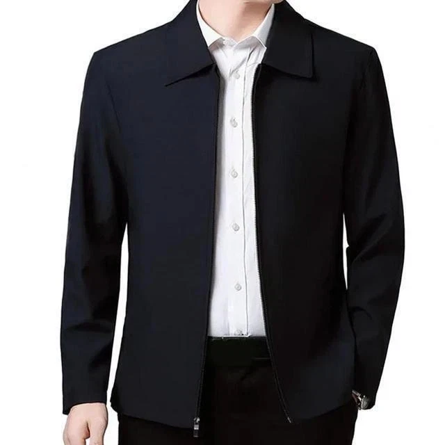 Casual Business Autumn Spring Jackets Outwear Top Men's Zipper Lapel Collar Coat image 1