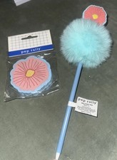 Pep rally eraser Orange Daisy. new in pack. cute eraser  Matching Pom Pom Pen
