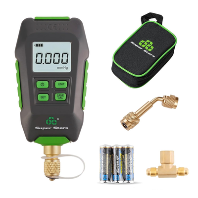 #ad Digital Micron Vacuum Gauge 1 4 Inch SAE HVAC Pressure Tester with Alarm Temp $154.40