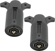 2 Pcs 7 Pin 12V Trailer Plug Connector, 7-Way Male End Trailer Light Wiring Harn