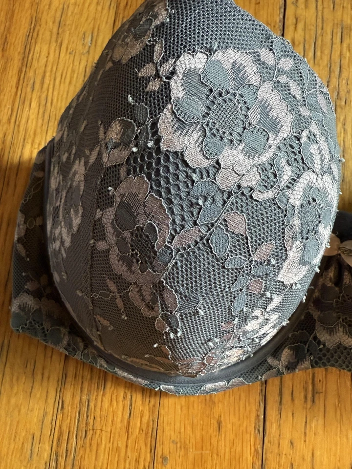Victoria's Secret Bra Womens 38DD Gray Body by Victoria Demi Lace Underwire - Image 3 of 4