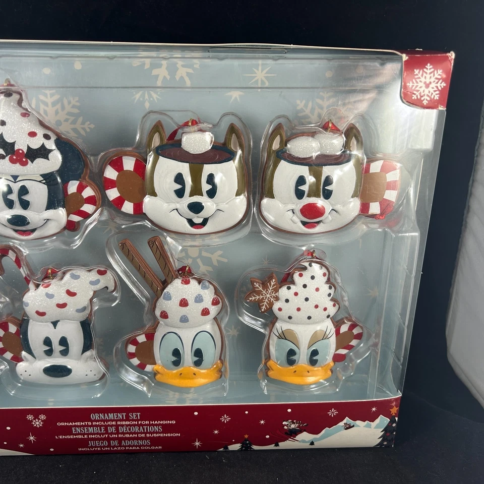 2021 DISNEY PARKS HOT COCOA FIGURE CHRISTMAS 8 ORNAMENT SET MICKEY GOOFY PLUTO + - Image 3 of 4
