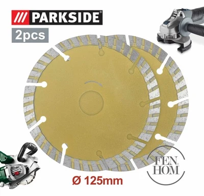 2x Diamond Cutting Turbo Disc W/D 125mm Fits Standard Angle Grinder Wall Chaser - Image 1 of 4