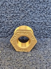  QTY 19 1" Male x 1/2" Female Brass Hex Bushing, NSF61 - Lead-Free
