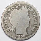 1898-S Barber Silver Dime San Francisco Mint Good (G)