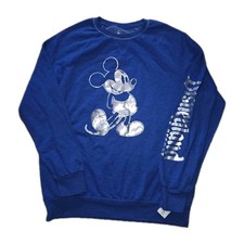 NWT Disney Parks Disneyland Resort Silver Foil Mickey Mouse Sweatshirt Size L