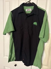 Red Kap Shirt Mens XL Work Mac Tools Two Tone Green Black Crew Button
