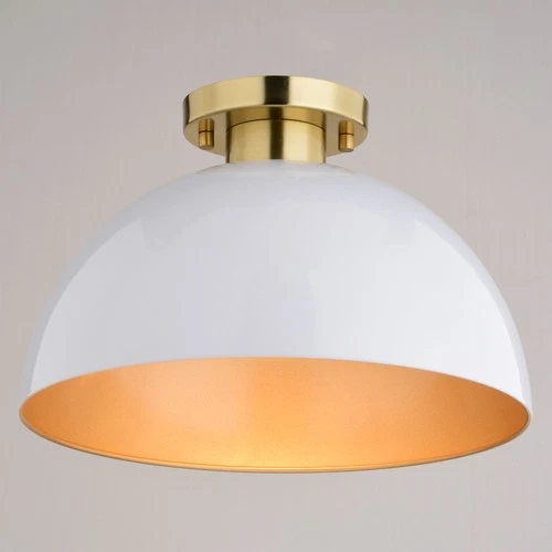 Vaxcel Lighting C0305 Devon 13"W Semi-Flush Ceiling Fixture - Glossy White / - Picture 6 of 12