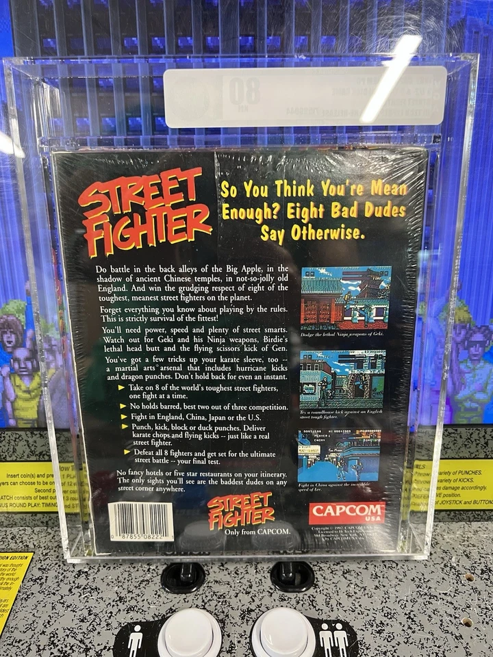 1992 IBM PC Street Fighter Graded VGA 80 NM Capcom Big Box NEW - Ken & Ryu Debut - Image 3 of 4
