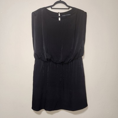 Zara Basics Black Blouson Mini Dress Sleeveless Womens Size XL