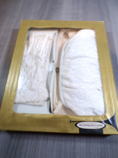 Vtg Finale White Lace Gloves and Clutch Purse in original box worn