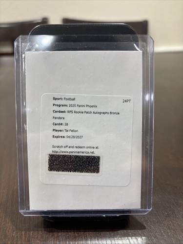 2025 Panini Phoenix Tai Felton RC RPA Patch Auto Bronze Pandora Prizm # /199 SSP