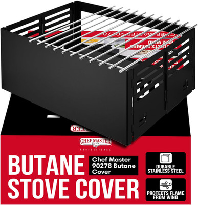 Butane Stove Cover - Universal Fit for Any Standard Size - Premium Black Steel C