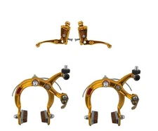 DIA COMPE OLD SCHOOL BMX TECH 3+ MX121 LEVERS With MX1000 F+R Brake Set GOLD 