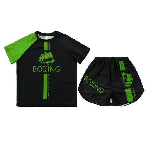 Niños Niños Ropa Deportiva Gimnasio Traje Deportivo Kickboxing Camiseta Con Shorts Show - Imagen 11 de 39