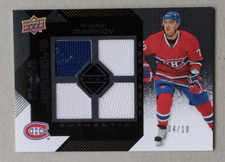 ANDREI MARKOV 4 JERSEY ONYX 04/10 SSP 2008-09 BLACK DIAMOND FOUR JERSEY CANADIEN