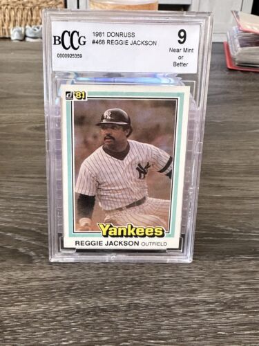 Graded 1981 Donruss Reggie Jackson #468 New York Yankees Baseball Card