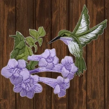 Hummingbird Embroidered Patch — Iron On