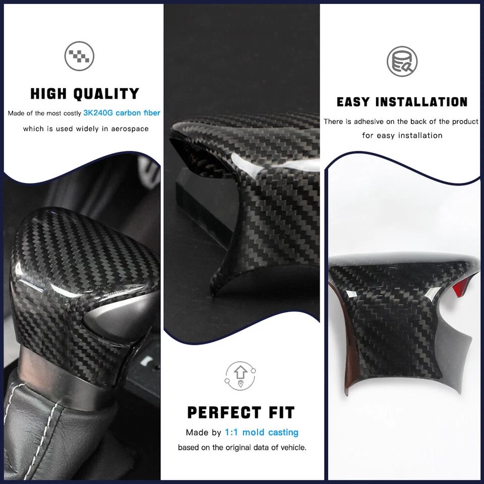 Cubierta de perilla de cambio de marchas de fibra de carbono seca apta para Lexus ES 250 300h UX 200 250h Foto 3 de 4