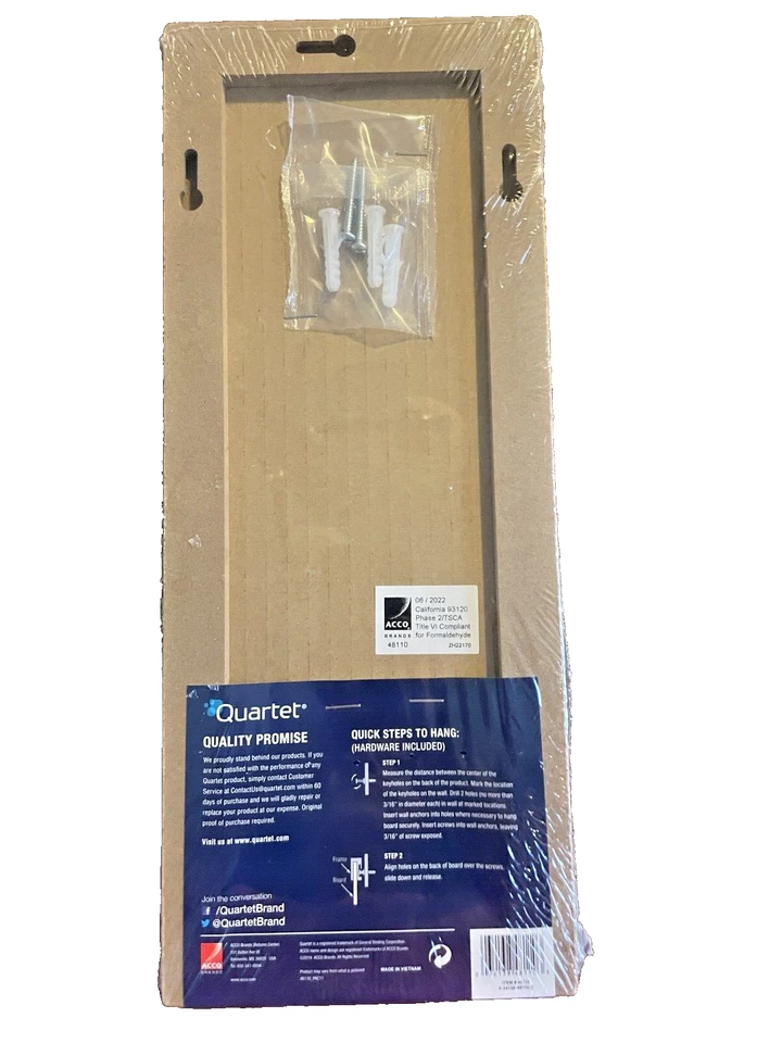 Bulletin Board Cork Wrap Tile Frameless Quartet Brand 5.5 In x 14 In NIP Sealed - Image 3 of 4