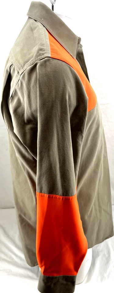 Vtg Galyan's Master Sportsman Button Up Collar Orange Khaki Hunting Shirt Mens M - Image 2 of 4