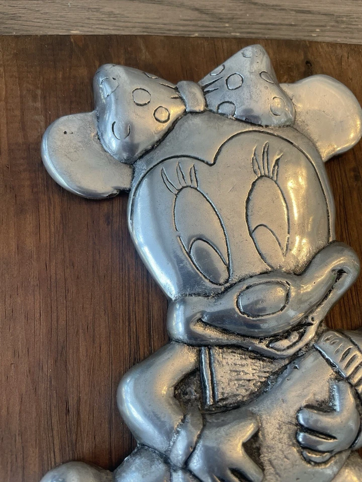 Винтажная оловянная деревянная рамка для детской комнаты Disney baby minnie mouse РЕДКАЯ находка 11x9 - Изображение 4 из 4