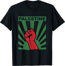 Free Palestine Shirt Propaganda -Style Fist T-Shirt Funny Gift Trend For Men