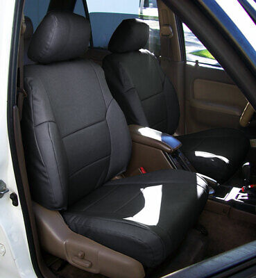 Toyota 4runner 1996 2002 Black S Leather Custom Made Fit Front Seat Covers - Front Seat Covers For 1998 Toyota 4runner