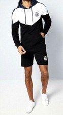 New Mens DFND Travel Set Hoody  Shorts Blaze Hood Bizz Shorts Black / White S