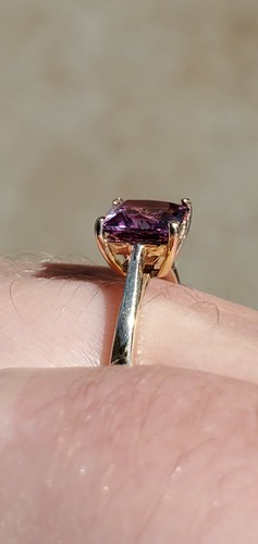Alexandrit Labcreated Prinzessin Schnitt Solitär Ring 10kt einfarbig gelbgold - Bild 11 von 12