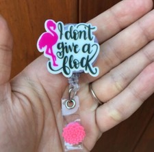 Cute Flamingo Nurse Badge Holder/Reel ID Card Holder Medical Nurse RN