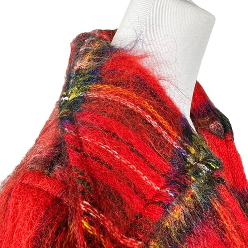 Ben Nevis Jenners Mohair Blend Red Plaid Pullover 3/4 Slv Jacket w/Tie Scotland - Picture 14 of 20