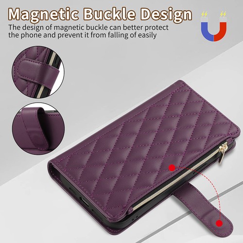 Leather Zipper Women Card Flip Wallet Phone Case Cover For iPhone 16 Pro Max 15 - Picture 28 of 77