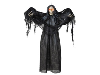 3ft Animated Grim Reaper With Wings Halloween Prop Skeleton Scary Haunted House