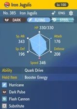 Pokemon Scarlet and Violet 6iv Shiny Max EV Iron Jugulis