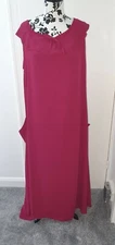 Ladies True Decadence Burgundy Maxi Dress 10 with pockets BNWT