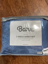 Bare Home Microfiber 7-Piece Blue Sheet Set - Split King