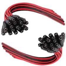 DC Power Pigtail Cable Wire Plug 18AWG 2.1mm x 5.5mm 12V 5A Female Pack Lot