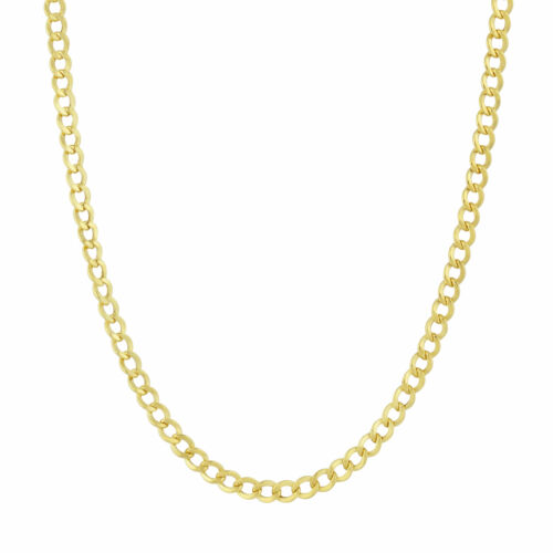Hollow Curb Chain Necklace Real 10K Gold Bonded 925 - Picture 11 of 12
