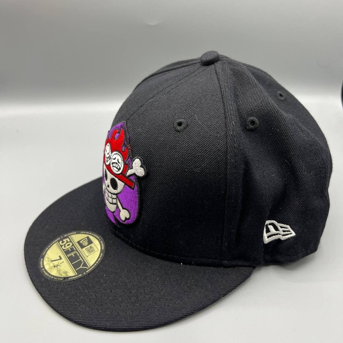 ONE PIECE ワンピース ニューエラ 59FIFTY エース Ace One Piece Portgas D Ace Hat Men 7 1/2 Black 59Fifty New Era