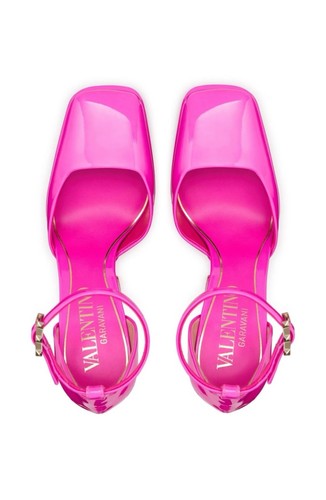 Valentino Garavani 180 hot pink patent platform ankle strap heels US 7.5/ EU37.5 - Picture 4 of 4