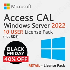 Microsoft Windows Server 2022 - 10 User Client Access Licenses (CALs) BRAND NEW