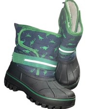 Lily Dan Dinosaur Fleece Lined Boots Sz 11/12Excellent Kids Rain/ Snow