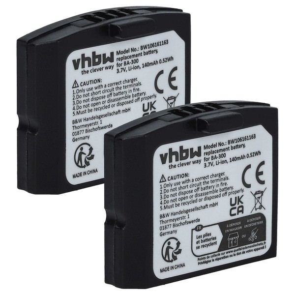 2X Akku FüR Sennheiser Set 830 Rr 840 Rr 840 S Rs 4200 Rs 4200 Tv Headset 140Mah-image