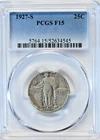 1927-S Standing Liberty PCGS F15 Freshly Graded Quarter 5764