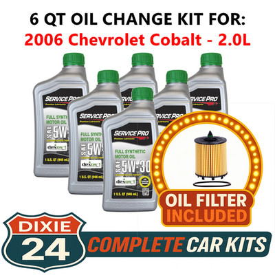 Fits: 2006 Chevrolet Cobalt 2.0L 6,000 Mile Synthetic Oil & Filter Kit (5W-30)