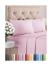 Queen Size 4 Piece Sheet Set - Comfy Breathable & Cooling Bed Sheets Set - Ho...