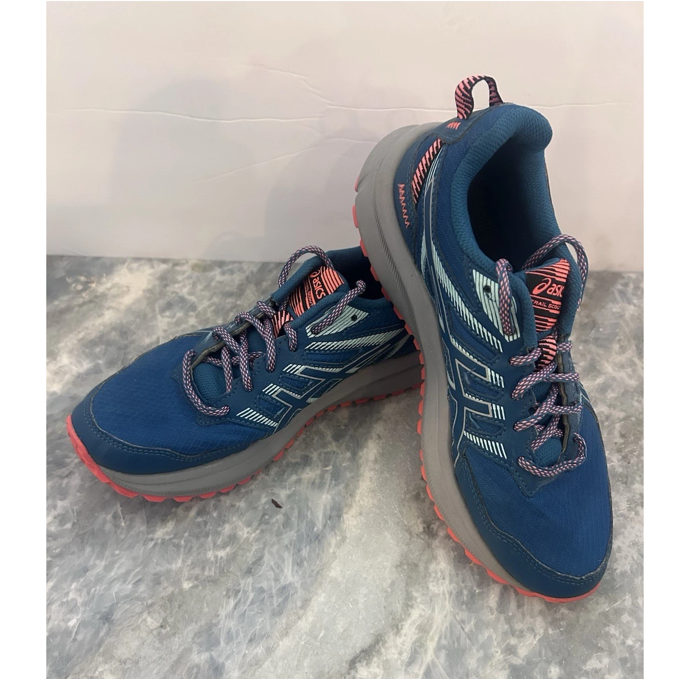 ASICS Trail Scout 2 Men’s Low Top Lace-Up Athletic Sneakers Blue/Gray/Pink