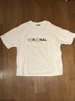 Peso T-Shirt Herren, Größe L, Weiß mit Bunten Aufdruck, Oversize
